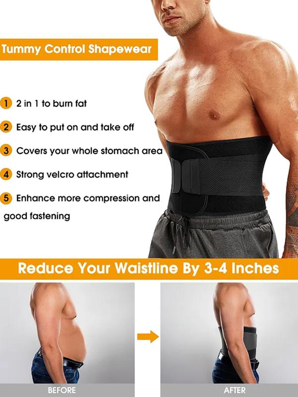 Men's Adjustable Velcro High Stretch Waist Trainer, Tummy Control Corset for Men, Comfortable Waist Cincher for All Seasons, Men's Shapewear for Daily Workout