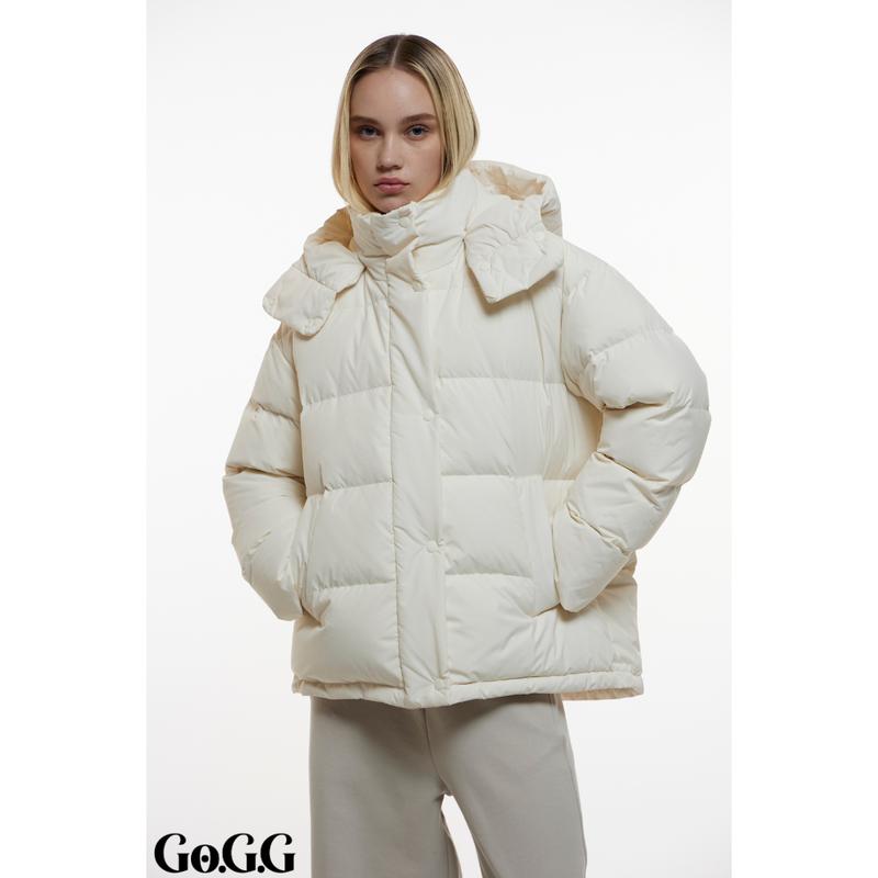 Go.G.G Detachable Hooded Button Puffer Jacket Womenswear Coats, Solid Color Full Zip Long Sleeve Women Winter Coats for Women, Removable Hooded Pocket Design Warm Outerwear Tops