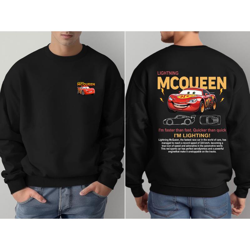 95 Lightning Mc Queen and Sally T-shirt Sweatshirt Hoodie, 2 Side Printed Couples Car Shirt, Lover Car Shirt