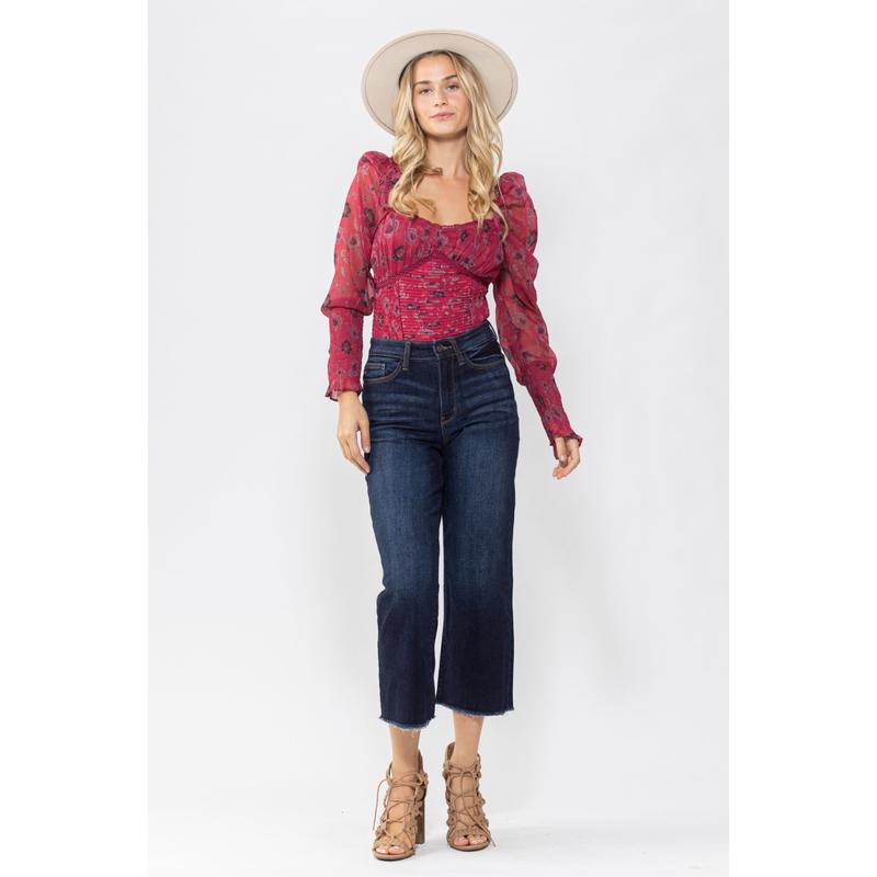 Judy Blue Cropped Wide Leg Jeans