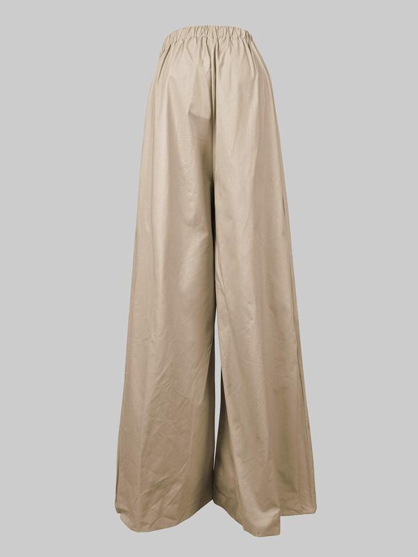 Women's Solid Plicated High Waist Wide Leg Pants, Casual Comfy Trousers for Daily Wear, Ladies Bottoms for Fall & Winter