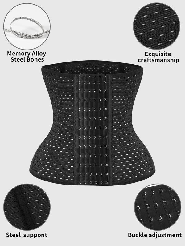 Women's Adjustable Hook & Eye Closure Corset Belt, Breathable Comfortable Tummy Control Shaper, Tummy Tuck Waist Cincher for Women