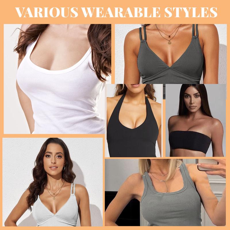 Invisible Comfort Silicone Adhesive Bra,Bra Inserts Double-side Sticky Bra Swimsuit Boob Lift Padding for Strapless Styles