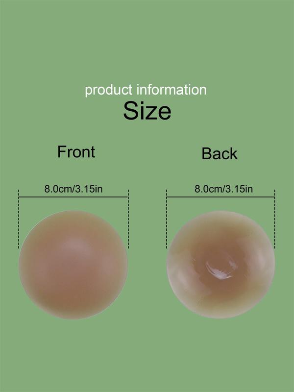 Women's 2 Pairs Solid Color Silicone Nipple Cover, Skin Friendly Self Adhesive Nipple Sticker for Daily Wear, Lingerie Accessories for All Seasons