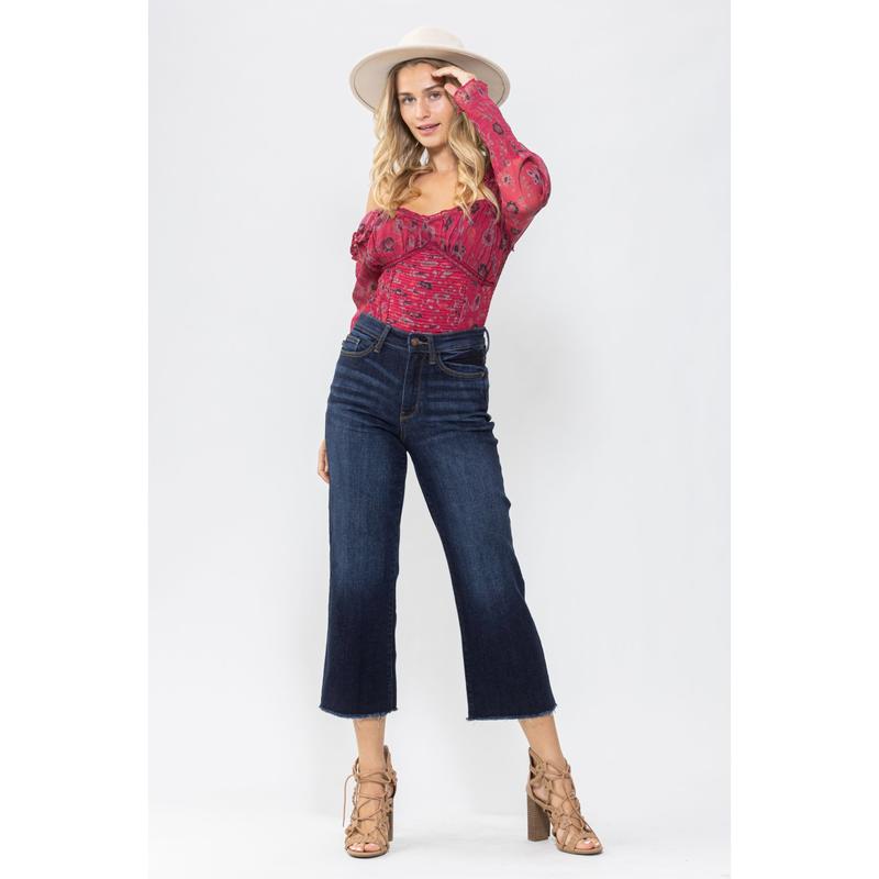 Judy Blue Cropped Wide Leg Jeans