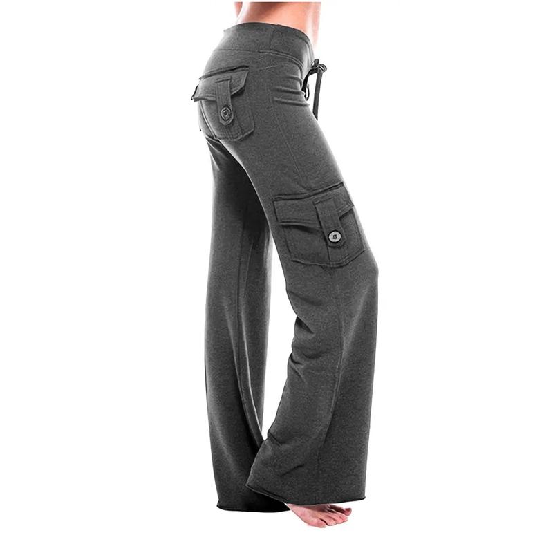 Women's Cargo Pants,Lightweight High Waist Bootcut Yoga Pants,Casual Wide Leg Jogging Pants Jogger Leggings Comfort Womenswear Bottom Breathable Gym