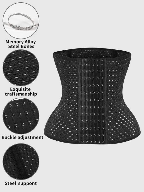 Women's Adjustable Hook & Eye Closure Corset Belt, Breathable Comfortable Tummy Control Shaper, Tummy Tuck Waist Cincher for Women