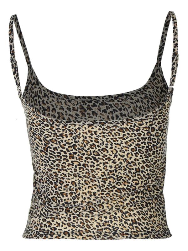 Women's Leopard Print Backless Crop Cami Top, Adjustable Strap Spaghetti Strap Top for Summer, Fashion Women's Top for Daily Wear, Going Out Tops, Tops for Women, Summer Tops