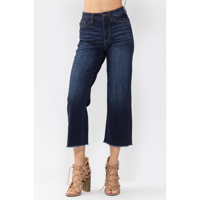 Judy Blue Cropped Wide Leg Jeans