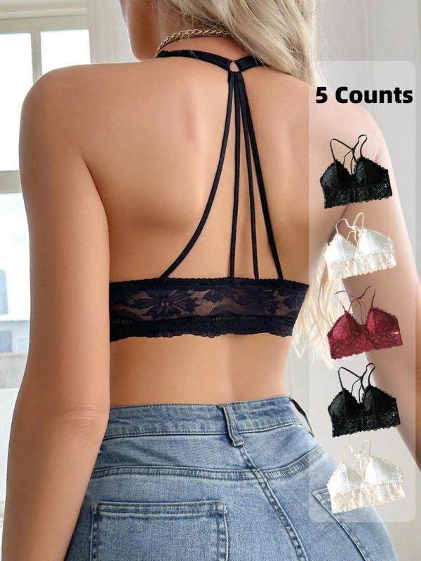 Women's Lace Wireless Push Up Bra, Lady Basic Minimalist Sexy Elegant Comfortable Breathable Adjustable Spaghetti Strap Bralette Lingerie Top, Women's Lingerie for All Seasons, Womenswear Underwear