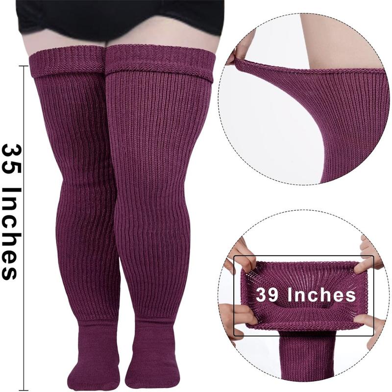 Plus Size Womens Thigh High Socks for Thick Thighs- Extra Long & Thick Over The Knee Stockings- Leg Warmer Boot Socks