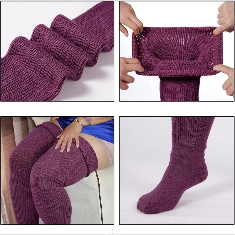 Plus Size Womens Thigh High Socks for Thick Thighs- Extra Long & Thick Over The Knee Stockings- Leg Warmer Boot Socks