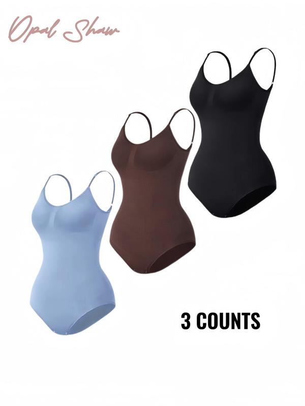 Women's Solid Adjustable Strap Hip Lift Tummy Control Shapewear Bodysuit, Fajas Shapewear, Seamless Comfort Minimalist Basic Backless Slimming One-piece Body Sculpting, Tummy Hiding Clothes, Womenswear, Utah Girl Fits