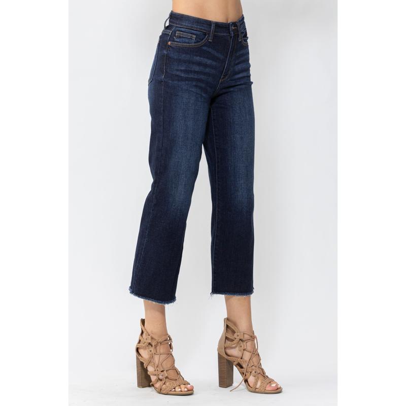 Judy Blue Cropped Wide Leg Jeans