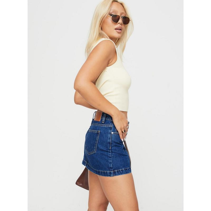 Nickei Denim Mini Skirt Mid Wash Lower Impact