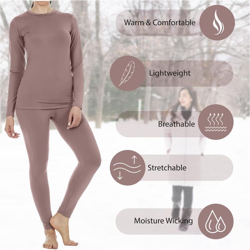 6 Pieces of Randomly Selected Women's Fleece Lined Thermal Set, Cotton Blend, Ideal for Layering, Winter Warmth, Comfortable Fit, Lightweight, Casual Wear, Cold Weather, Stretchy, Everyday, Soft, Warm, Base Layer, Cozy