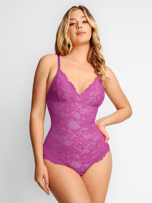 Popilush Lace Smooth V-Neck Shapewear Bodysuit Official Live Christmas