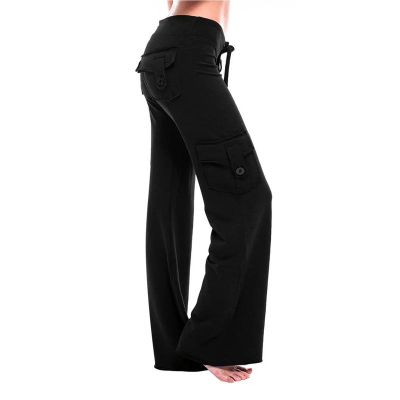 Women's Cargo Pants,Lightweight High Waist Bootcut Yoga Pants,Casual Wide Leg Jogging Pants Jogger Leggings Comfort Womenswear Bottom Breathable Gym