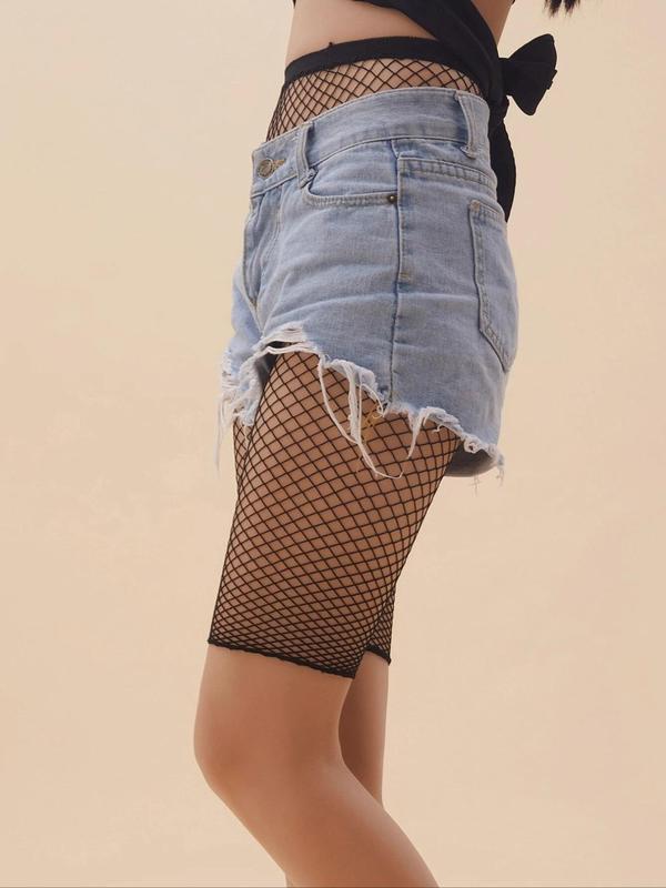 Women's Summer 2024 Hollow Out Fishnet Short Tights, Fashion High Waist Fishnet Shorts, Women's Underwear for Summer