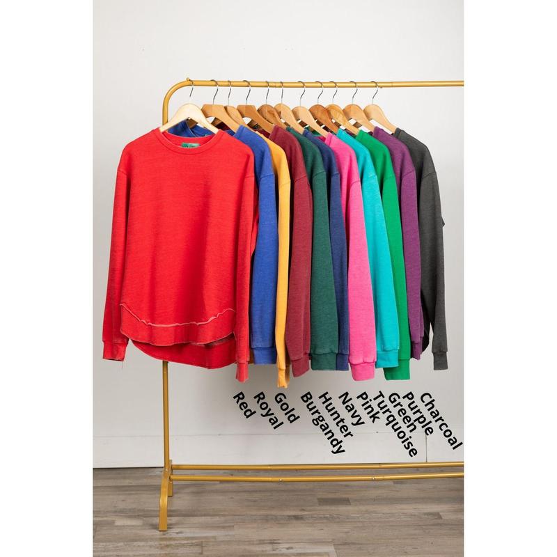 Pigment Dyed Cozy Campfire Round Hem Sweatshirt