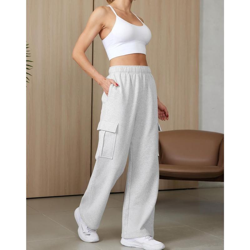 JEKAOYI Womens High Waist Cargo Sweatpants Baggy Fleece Casual Workout Jogger Pants with Pockets