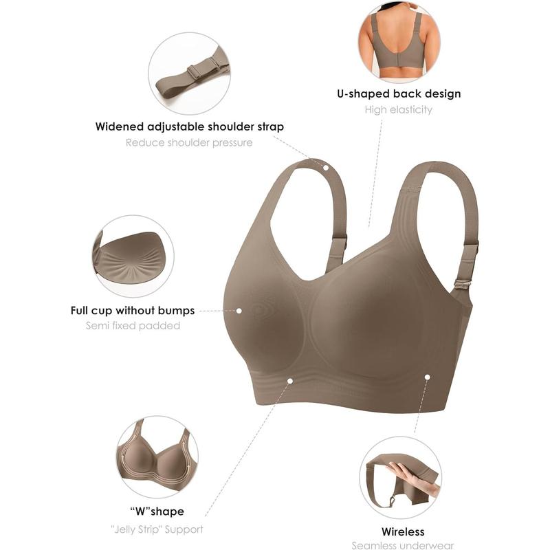 Women Wirefree Bras for Women  Coverage No Underwire Everyday Bras Comfortable Wireless Padded Bras