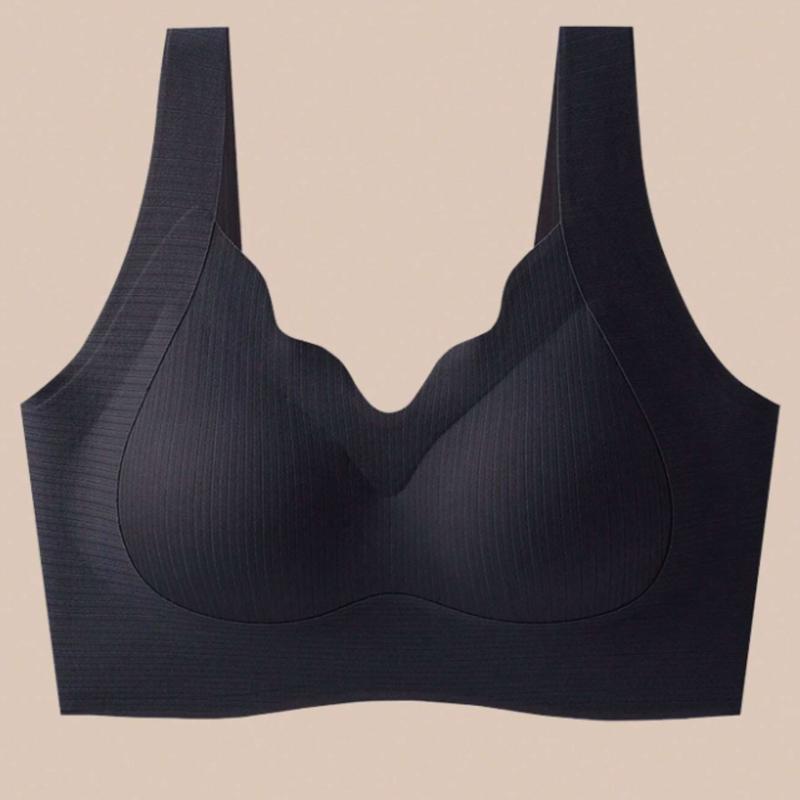 Women's Seamless Push Up Wireless Bralette - Comfortable Full Coverage Underwear Vest-Style Bra - Lady, Womenswear