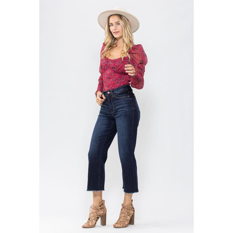 Judy Blue Cropped Wide Leg Jeans