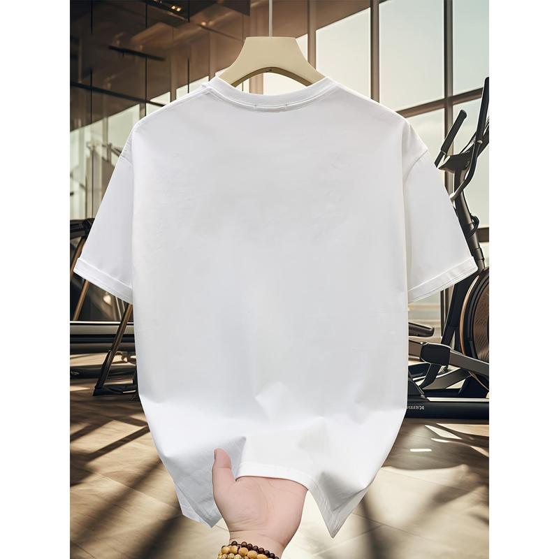 New Pure Cotton T-Shirt Minimalist DesignPrinted Round Neck Top Fashion CoupleStyle,Personalized,Loose And Versatile, FashionStreet Style, Round Neck, 100% Pure Cotton