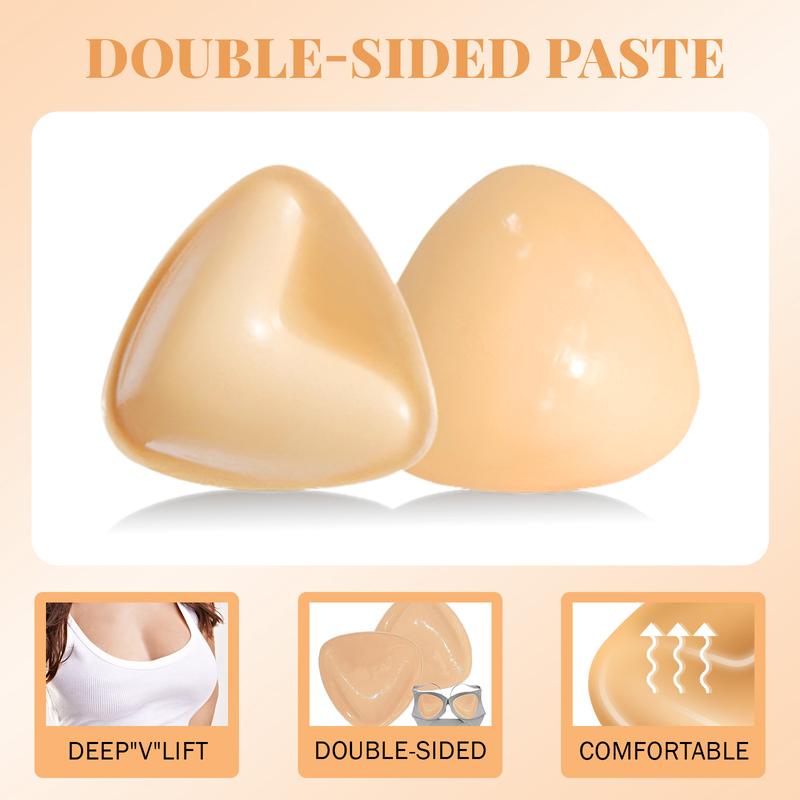 Invisible Comfort Silicone Adhesive Bra,Bra Inserts Double-side Sticky Bra Swimsuit Boob Lift Padding for Strapless Styles