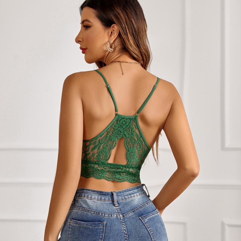 Avidlove Lace Bralette for Women High Neck Camisoles Racerback Double-Layered Crop Top Womenswear