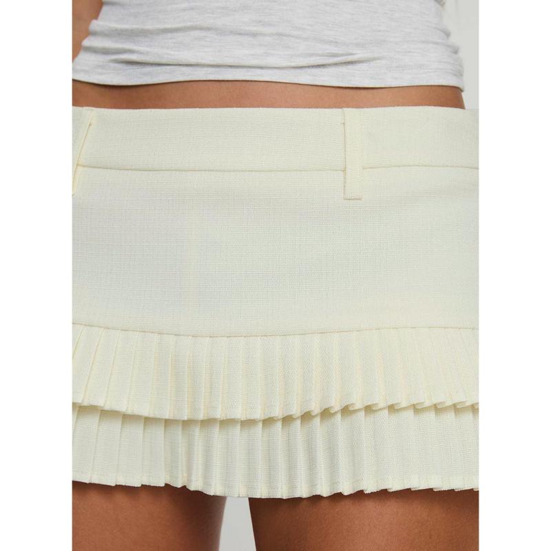 Deei Double Ruffle Mini Skort Soft Lemon