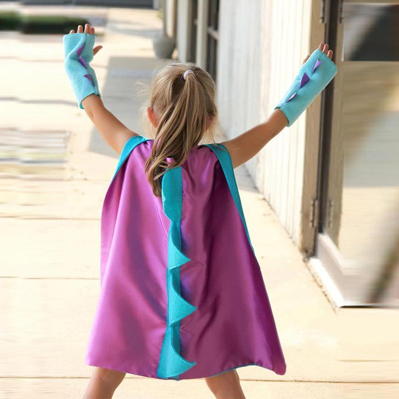 Dinosaur Cape, 1 Set Colorful Dinosaur Cape with Wrist Cuffs, Cosplay Costume for Party  Birthday Shows