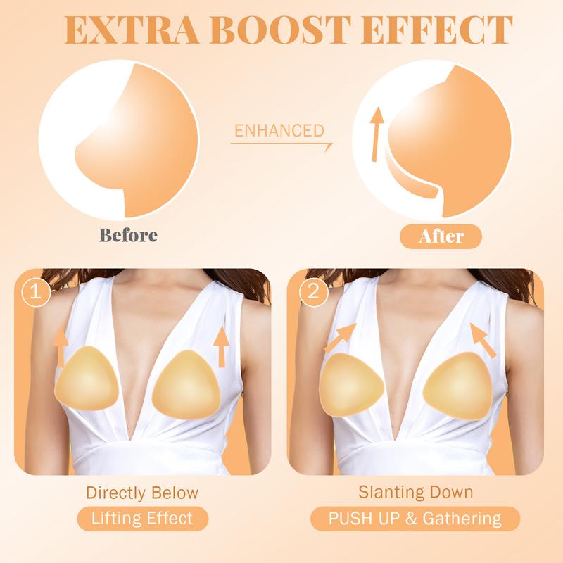 Invisible Comfort Silicone Adhesive Bra,Bra Inserts Double-side Sticky Bra Swimsuit Boob Lift Padding for Strapless Styles